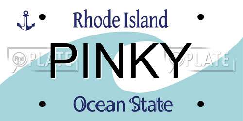 PINKY Rhode Island License Plate