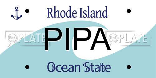 PIPA Rhode Island License Plate