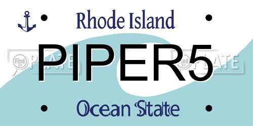 PIPER5 Rhode Island License Plate