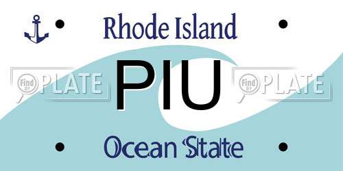 PIU Rhode Island License Plate