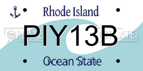 PIY13B Rhode Island License Plate