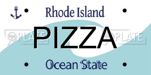 PIZZA Rhode Island License Plate