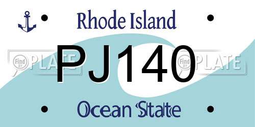 PJ140 Rhode Island License Plate