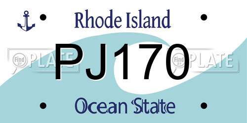 PJ170 Rhode Island License Plate