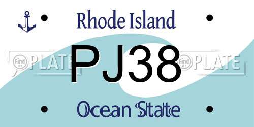 PJ38 Rhode Island License Plate