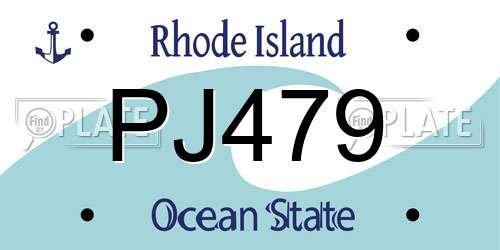 PJ479 Rhode Island License Plate