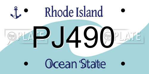 PJ490 Rhode Island License Plate