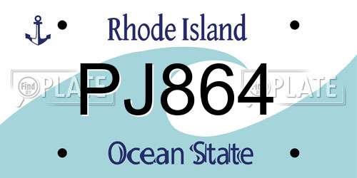 PJ864 Rhode Island License Plate
