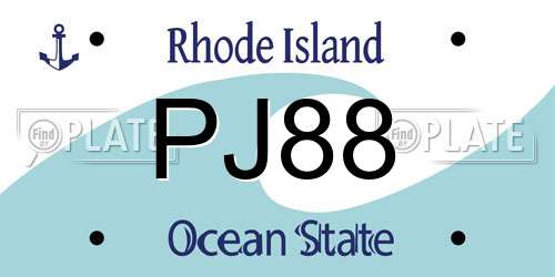 PJ88 Rhode Island License Plate