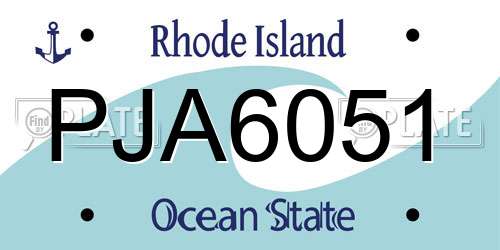 PJA6051 Rhode Island License Plate