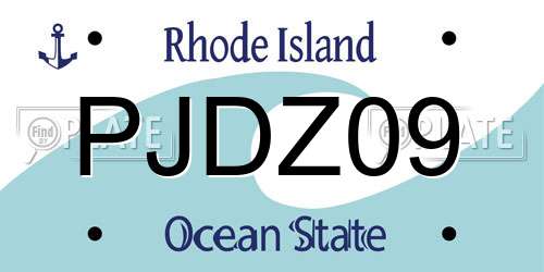 PJDZ09 Rhode Island License Plate