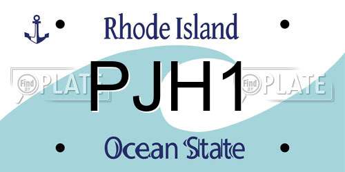 PJH1 Rhode Island License Plate