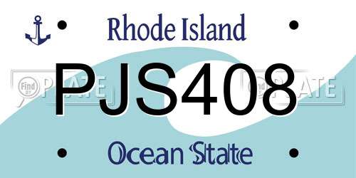 PJS408 Rhode Island License Plate