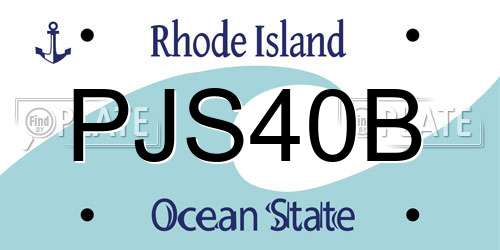 PJS40B Rhode Island License Plate