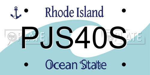PJS40S Rhode Island License Plate