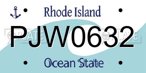 PJW0632 Rhode Island License Plate
