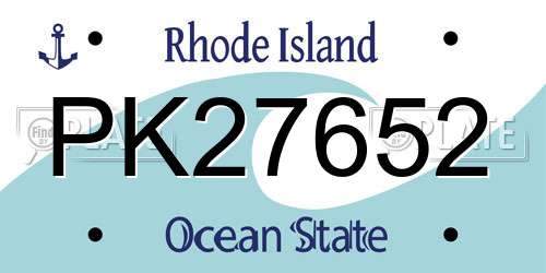PK27652 Rhode Island License Plate