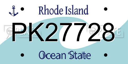 PK27728 Rhode Island License Plate