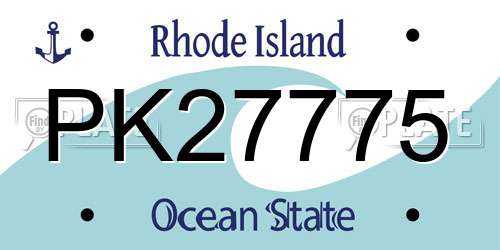 PK27775 Rhode Island License Plate