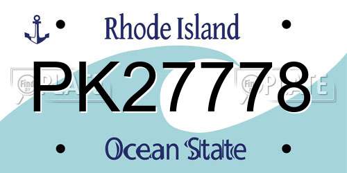 PK27778 Rhode Island License Plate
