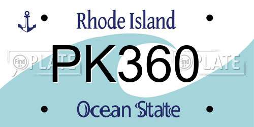 PK360 Rhode Island License Plate