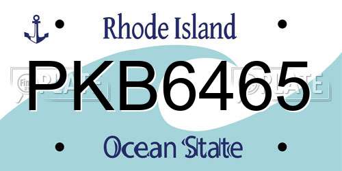 PKB6465 Rhode Island License Plate