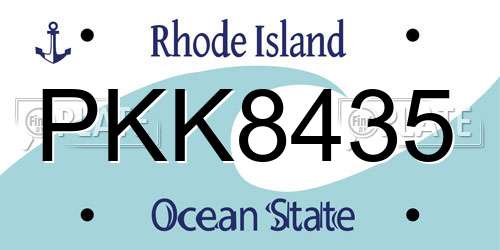 PKK8435 Rhode Island License Plate