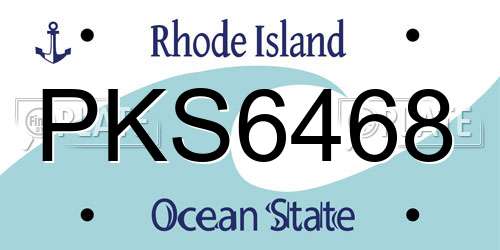 PKS6468 Rhode Island License Plate