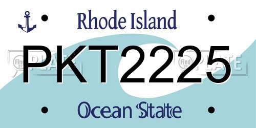 PKT2225 Rhode Island License Plate