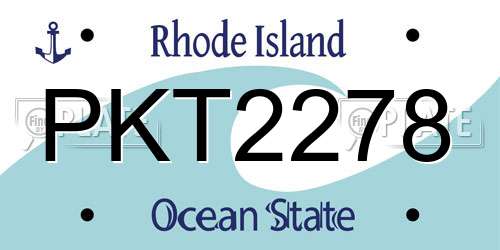 PKT2278 Rhode Island License Plate