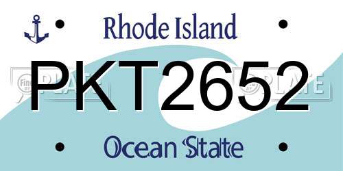PKT2652 Rhode Island License Plate