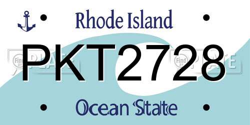 PKT2728 Rhode Island License Plate
