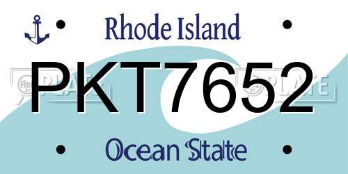 PKT7652 Rhode Island License Plate