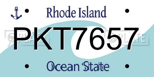 PKT7657 Rhode Island License Plate