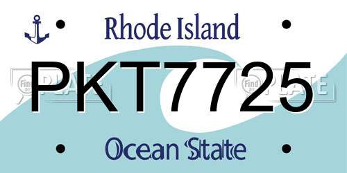PKT7725 Rhode Island License Plate