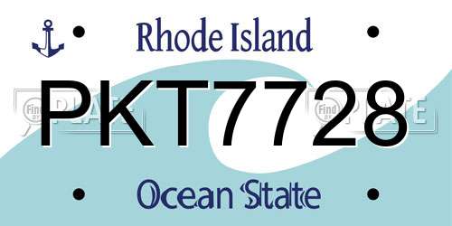 PKT7728 Rhode Island License Plate