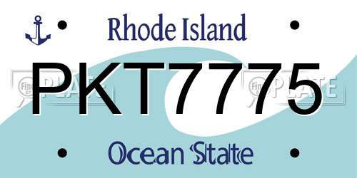 PKT7775 Rhode Island License Plate