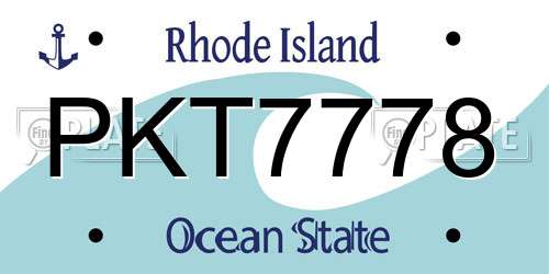 PKT7778 Rhode Island License Plate