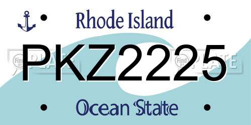 PKZ2225 Rhode Island License Plate
