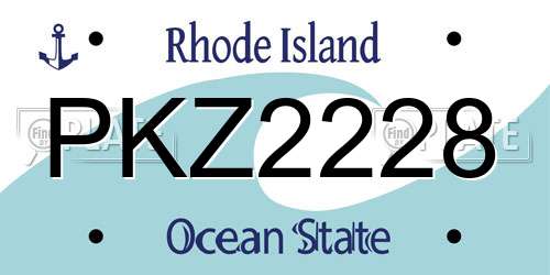 PKZ2228 Rhode Island License Plate