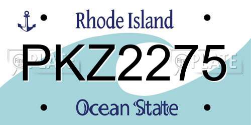 PKZ2275 Rhode Island License Plate