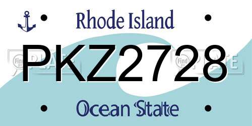 PKZ2728 Rhode Island License Plate