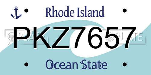 PKZ7657 Rhode Island License Plate