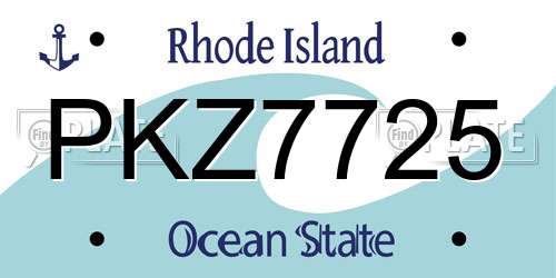 PKZ7725 Rhode Island License Plate