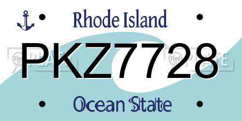 PKZ7728 Rhode Island License Plate