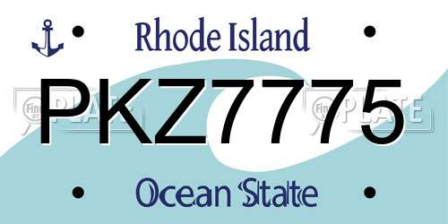 PKZ7775 Rhode Island License Plate