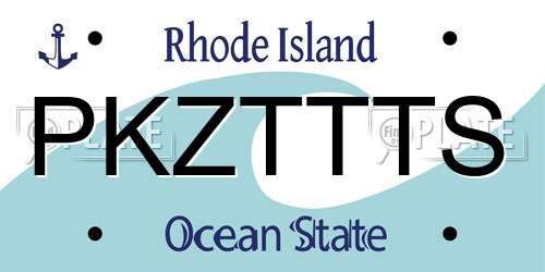 PKZTTTS Rhode Island License Plate
