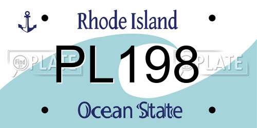 PL198 Rhode Island License Plate