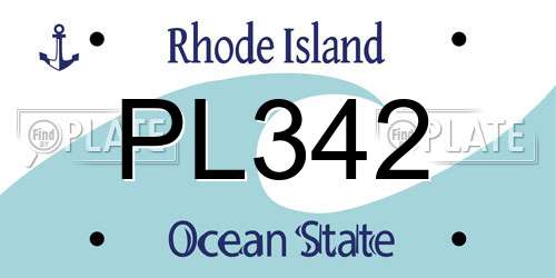 PL342 Rhode Island License Plate