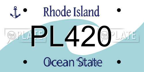 PL420 Rhode Island License Plate